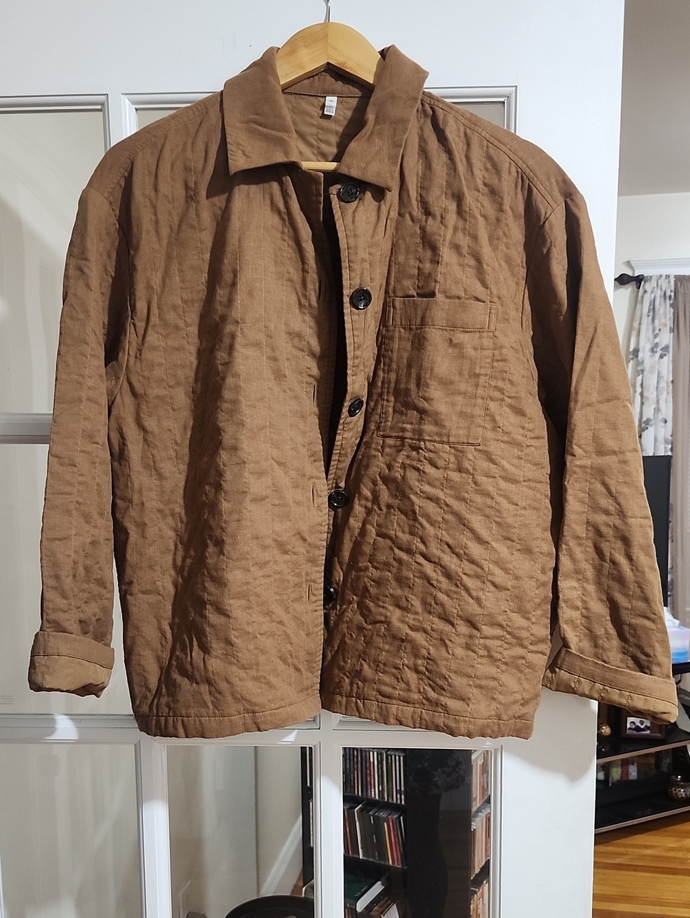 Womens Casual Brown Button-Up Jacket